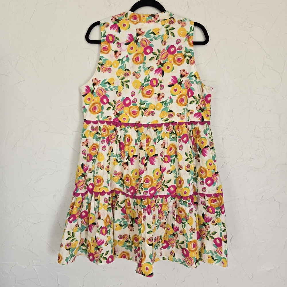 Entro Tiered Ric Rac Floral Dress - Picture 7 of 10